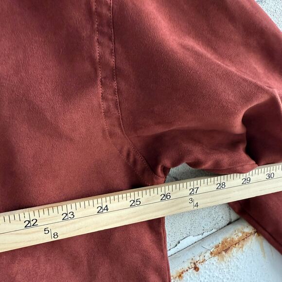 Y2k Faux Suede Shirt Button Down Rust Brown Microfiber Unlisted Kenneth Cole XL - Picture 7 of 8